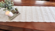 COTTAGE WEAVE CREAM PILLAR XTRA LONG RUNNER *NEW*